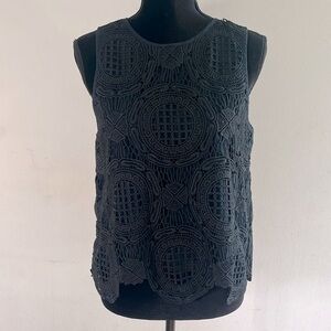 Banana Republic Black Crocheted Top